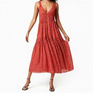 NWT Joie Womens Bondi Tiered Babydoll Maxi Sundress Tea Rose Size M Cottagecore